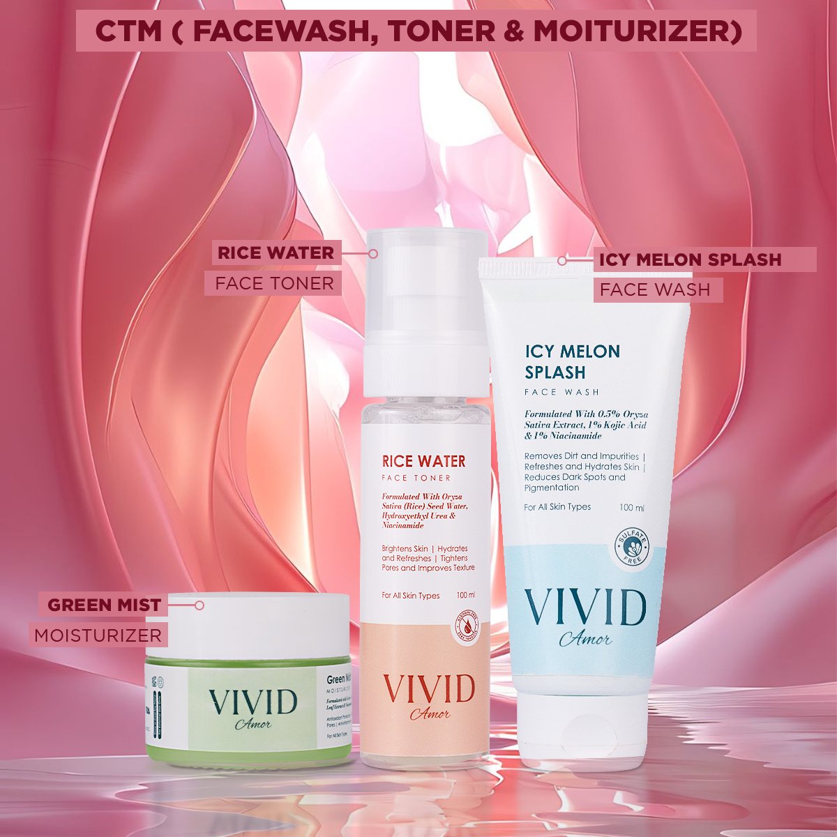 Cleanser, toner, Moisturizer combo - Image 2